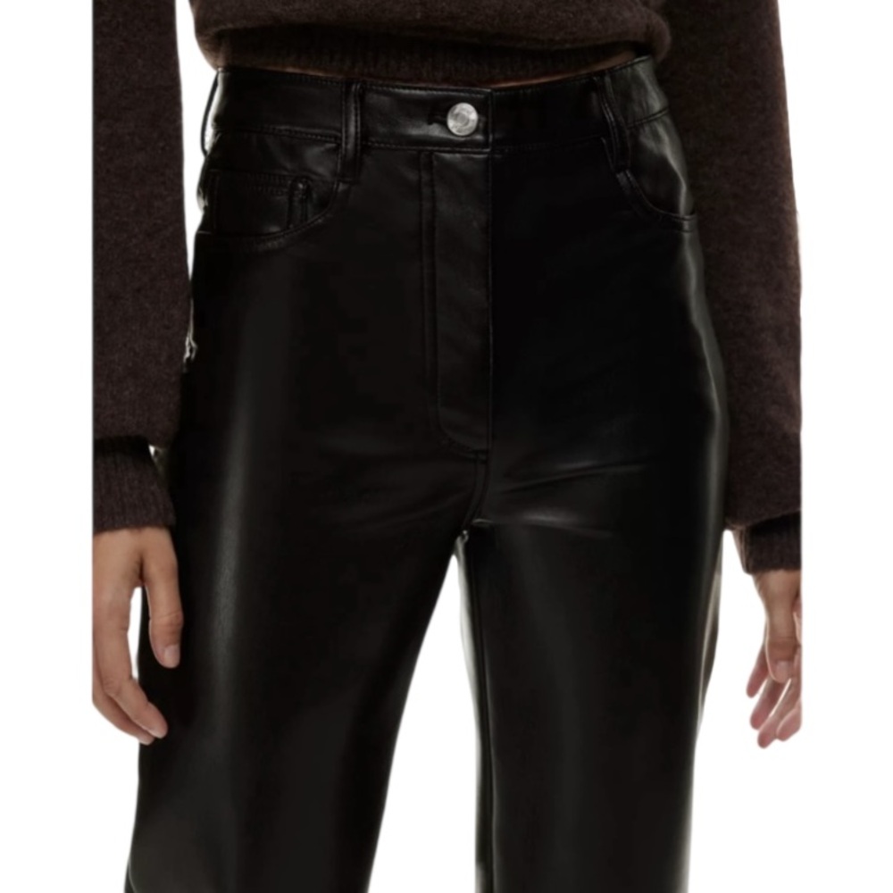 Aritzia Wilfred // Melina Black Vegan Leather High Waisted Pant // Size 2